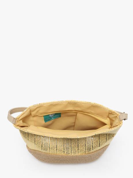 Cross Body Tas Irisé Raffia Le voyage en panier Geel guimauve PM289 ander zicht 3